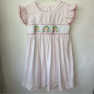 Stitchy Fish Girls Smocked Rainbow Dress Size 6